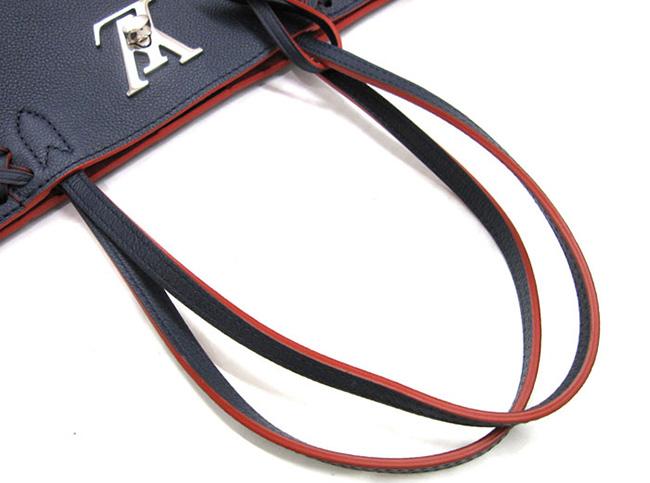 ルイ・ヴィトンLOUIS VUITTON  ロックミー・カバ クレインナチュラルレザー ネイビー×レッド M54682