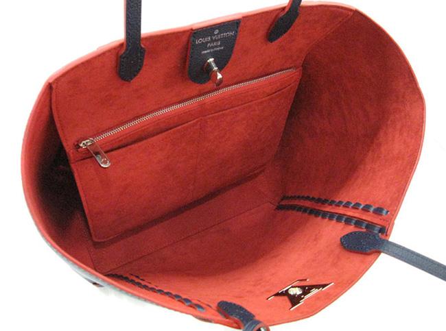 ルイ・ヴィトンLOUIS VUITTON  ロックミー・カバ クレインナチュラルレザー ネイビー×レッド M54682