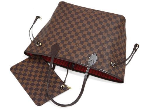 ルイヴィトン バッグ　LOUIS VUITTON　ヴィトン　ダミエ　LV　トートバッグ　ポーチ付き　ネヴァーフルMM　エベヌ　N41358