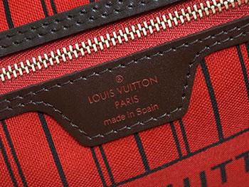 ルイヴィトン バッグ　LOUIS VUITTON　ヴィトン　ダミエ　LV　トートバッグ　ポーチ付き　ネヴァーフルMM　エベヌ　N41358