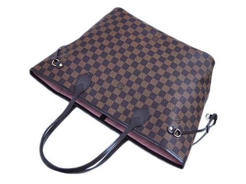 ルイヴィトン　バッグ　ダミエ・エベヌ　LV　トートバッグ　ポーチ付き　ネヴァーフルMM　ローズ・バレリーヌ　N41603
