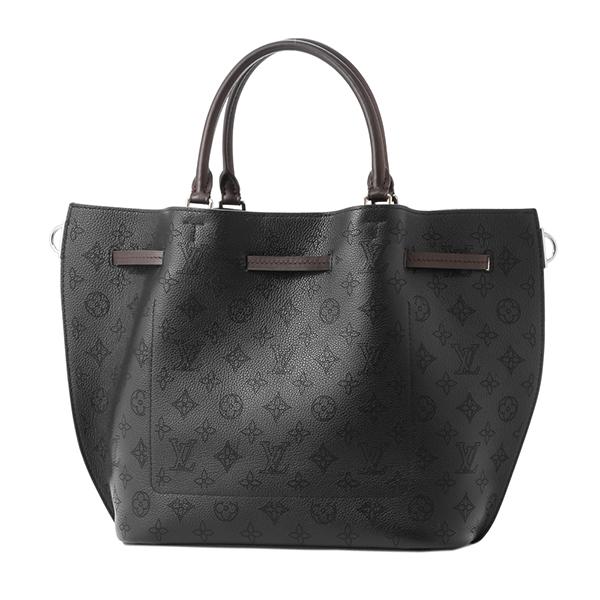 ルイヴィトン LOUISVUITTON ジロラッタ  バッグ マヒナ 黒 モノグラム パンチング バイカラー エレガント M54402​
