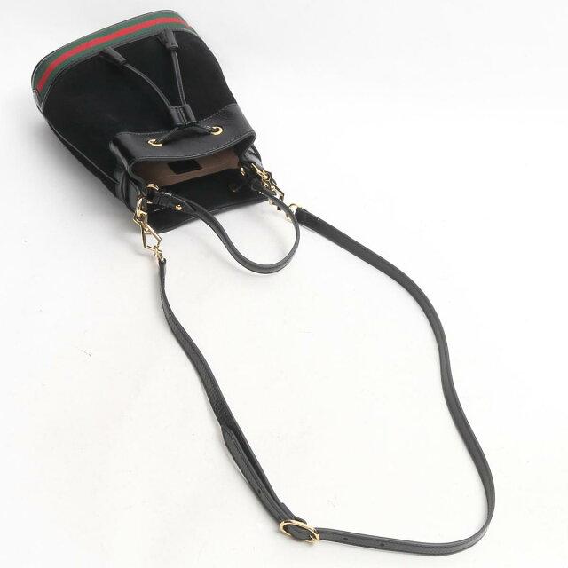 グッチ 2way ショルダーバッグ バッグ レディース スエード x ビニールコーティング ブラック ショルダーバック 550621