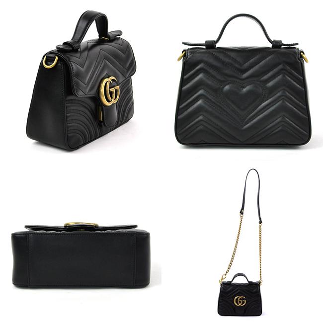 GUCCI グッチ  バッグ 2WAYバッグ レザー GGマーモント ブラック ゴールド金具 547260