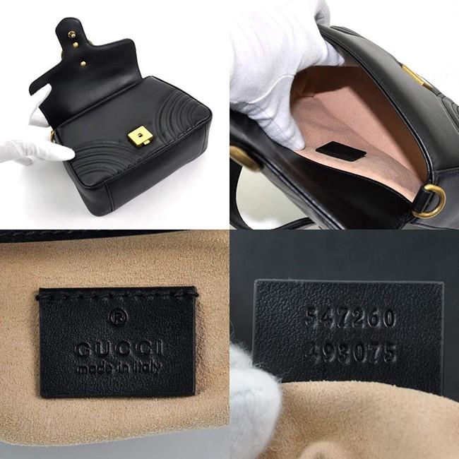 GUCCI グッチ  バッグ 2WAYバッグ レザー GGマーモント ブラック ゴールド金具 547260