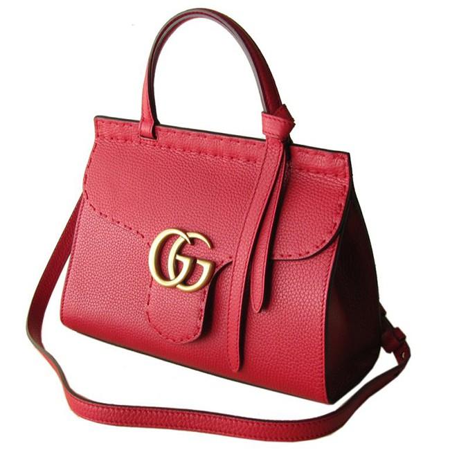 グッチ バッグ レディース 2WAY ショルダーバッグ ハンドバッグ GGマーモント ミニトップハンドルバッグ レッド 442622 A7M0T 6339