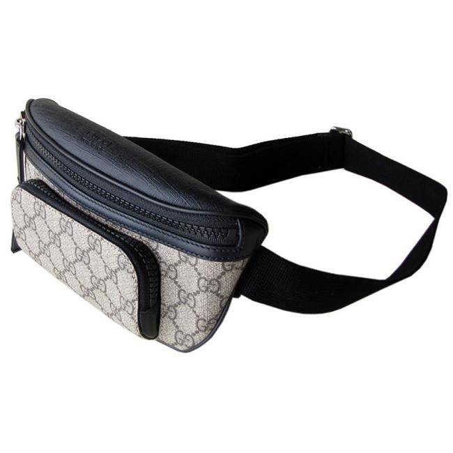 グッチ GUCCI メンズ バッグ ボディバッグ GGスプリームキャンバス ベルトバッグ ブラック×ベージュ 450946 KHNYX 9772