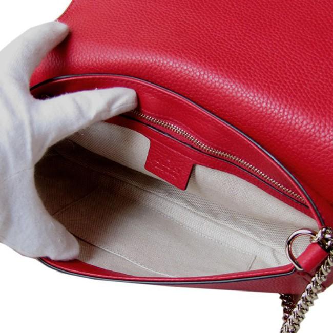 グッチ GUCCI ショルダーバッグ レディース ソーホー SOHO レザー チェーンバッグ レッド 336752 A7M0G 6523