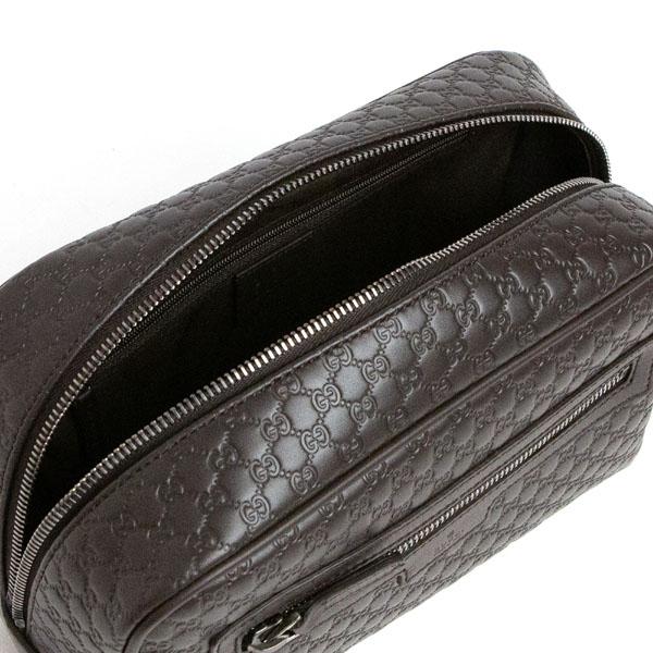 グッチ バッグ GG柄 メンズ セカンドバッグ GUCCI アウトレット  マイクログッチシマ レザー ダークブラウン 419775 BMJ1R 2044​
