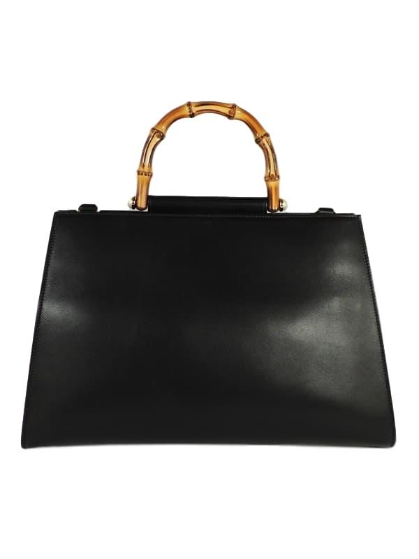 GUCCI グッチ  ミディアムレザートップハンドル 2wayハンドバッグ ショルダー バンブー453764