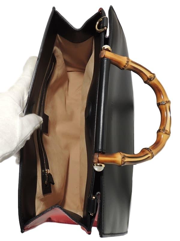 GUCCI グッチ  ミディアムレザートップハンドル 2wayハンドバッグ ショルダー バンブー453764
