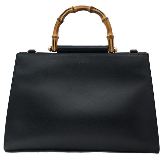 GUCCI グッチ  ミディアムレザートップハンドル 2wayハンドバッグ ショルダー バンブー453764
