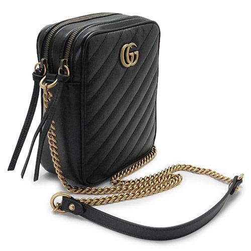 グッチ ショルダーバッグ  GUCCI ポシェット GG MARMONT/GGマーモント キルティング レザー ブラック 550155 0OLFT 1000​