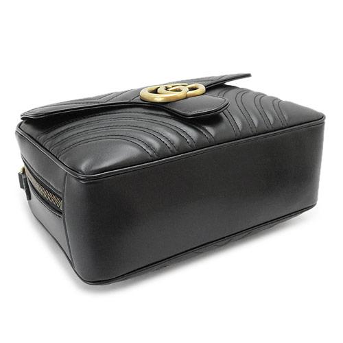 グッチ ショルダーバッグ GUCCI  レディース ハンドバッグ スモール GGマーモント レザー ブラック 黒 498100 DTDPT 8975​
