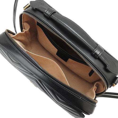 グッチ ショルダーバッグ GUCCI  レディース ハンドバッグ スモール GGマーモント レザー ブラック 黒 498100 DTDPT 8975​