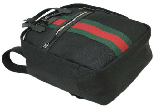 グッチ バッグ  GUCCI バックパック リュックサック パラナ ブラック ウェビング レッドxグリーン アウトレット 495558-1060​