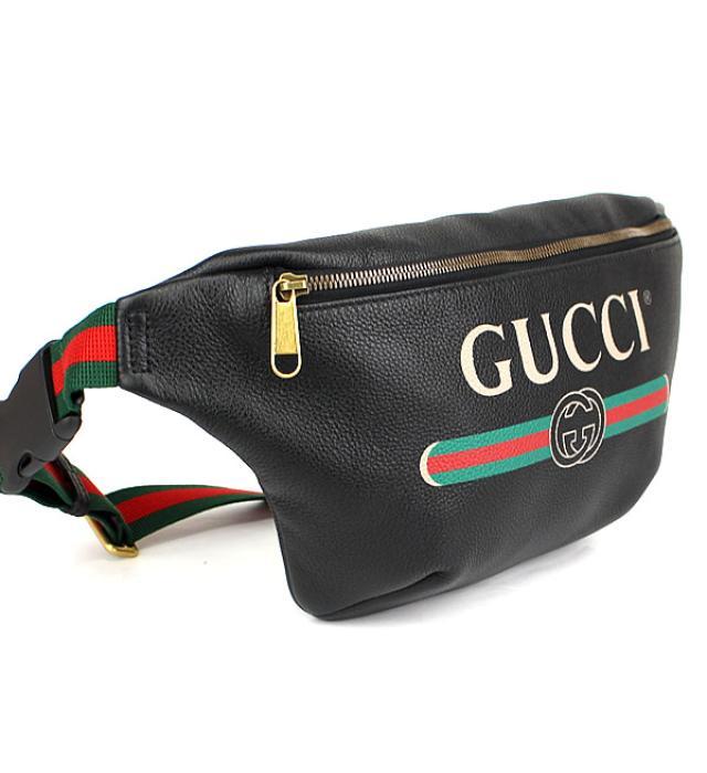 グッチ GUCCI ベルトバッグ ウエストバッグ メンズ グッチプリント 黒 530412GCCT8164