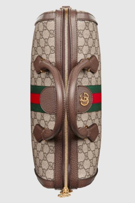 GUCCIグッチ エンボスロゴラゲージタグ付きボストンバッグ GG柄 ベージュ×ブラウン ショルダーバッグ ハンドバッグ 547953 9C2ST 8746