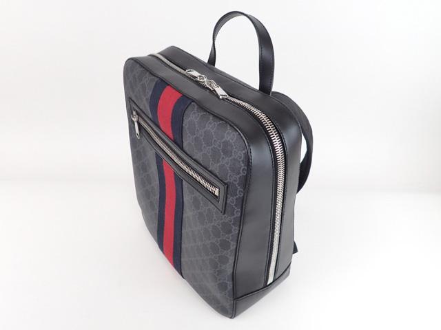 グッチ GUCCI　GGスプリーム バックパック リュックサック PVC レザー 黒 グレー 478324 9C2DN 8847