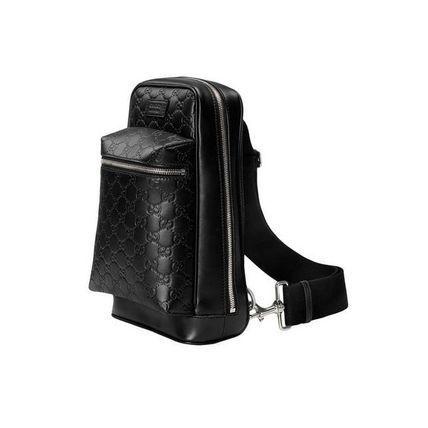 GUCCIグッチ グッチシマ クロスボディバッグ ショルダーバッグ レザー ブラック 黒 450970