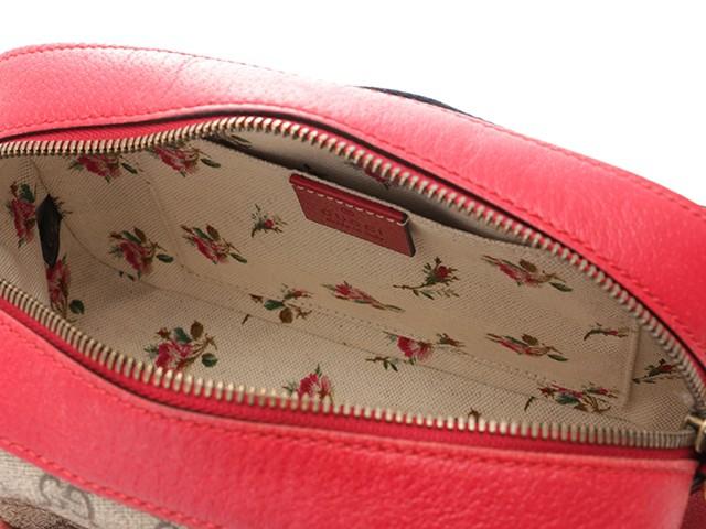 GUCCIグッチ　GGスプリームショルダーバッグ　ベージュ/レッド　476466