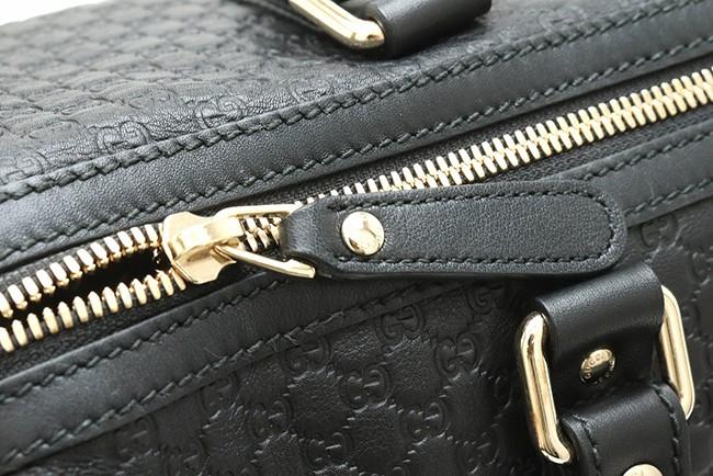 GUCCIグッチ マイクログッチシマ 2WAY ボストンバッグ ハンドバッグ ショルダーバッグ レザー 黒 ブラック アウトレット品 449646 BMJ1G 1000