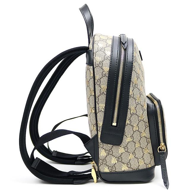 グッチ 【GUCCI】 GGスプリーム キャンバス ビー バックパック ベージュ×ブラックレザー リュックサック デイパック レディース 蜂 ハチ プリント 427042 9N0AG 8319