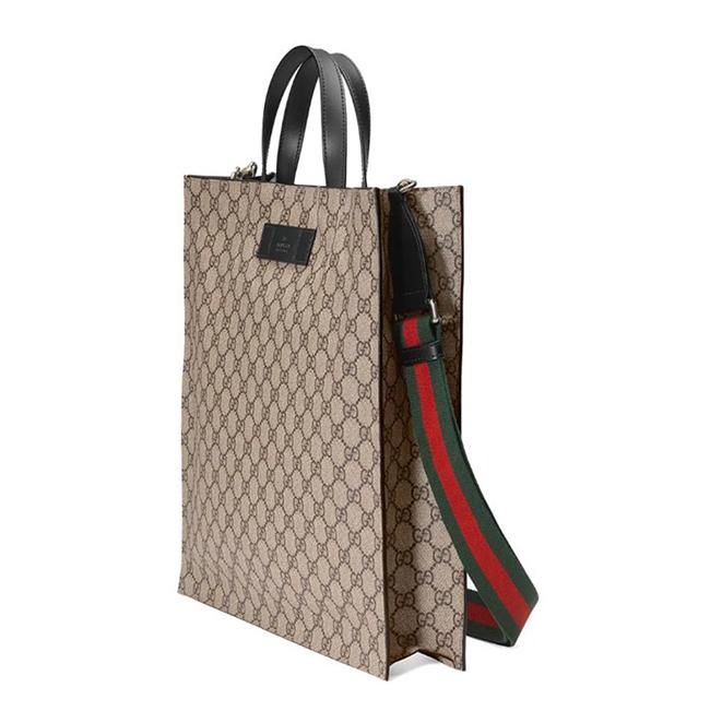 グッチ(Gucci) 456217 ユニセックス GGスプリーム,レザー トートバッグ ベージュ,ブラック 456217K5IAN1000
