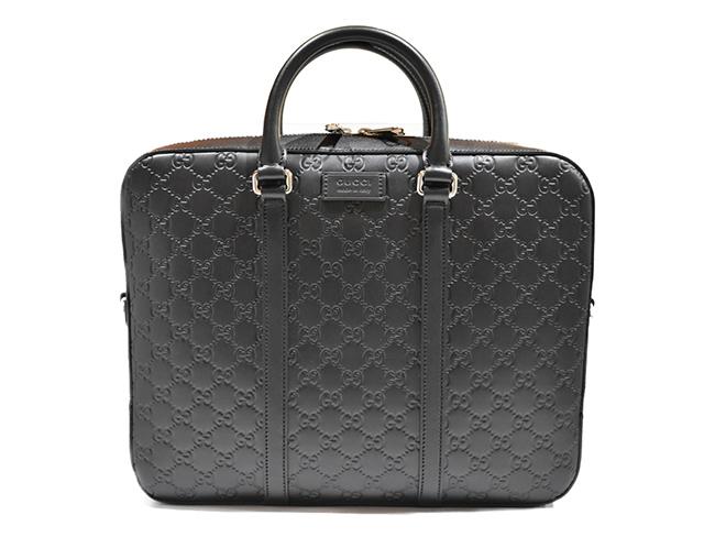 GUCCI シグネチャーブリーフケース  ブラック レザー シンプル レディース メンズ ユニセックス 435322 CWCBN 1000​