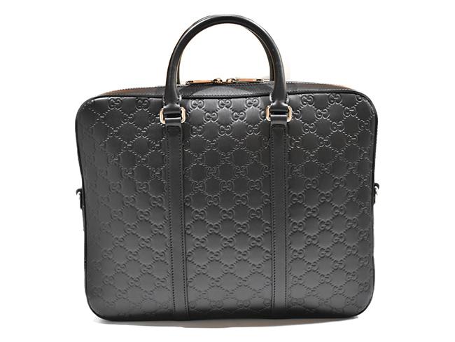 GUCCI シグネチャーブリーフケース  ブラック レザー シンプル レディース メンズ ユニセックス 435322 CWCBN 1000​