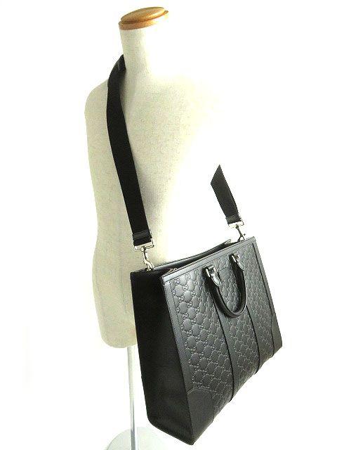 グッチ　GUCCI　シマレザー　2WAY　ハンドバッグ/ブリーフ/ショルダー ブラック 428043​