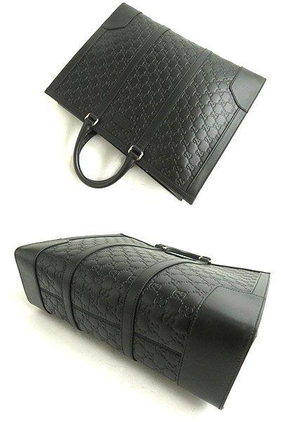 グッチ　GUCCI　シマレザー　2WAY　ハンドバッグ/ブリーフ/ショルダー ブラック 428043​