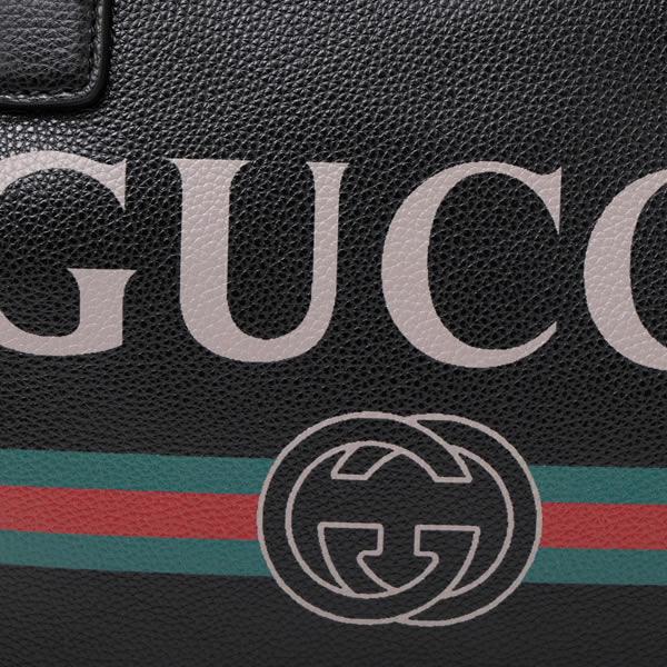 グッチ GUCCI ロゴ プリント レザー 2WAY ボストンバッグ トラベル ブラック [メンズ] 547838 0Y2AT 8163