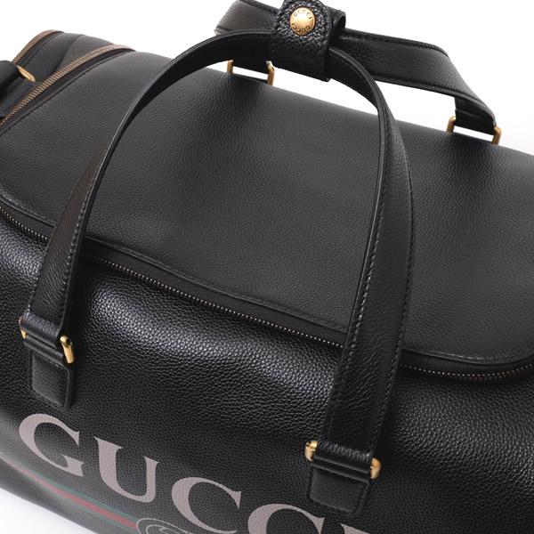 グッチ GUCCI ロゴ プリント レザー 2WAY ボストンバッグ トラベル ブラック [メンズ] 547838 0Y2AT 8163