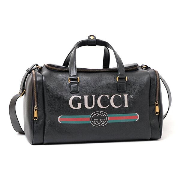 グッチ GUCCI ロゴ プリント レザー 2WAY ボストンバッグ トラベル ブラック [メンズ] 547838 0Y2AT 8163