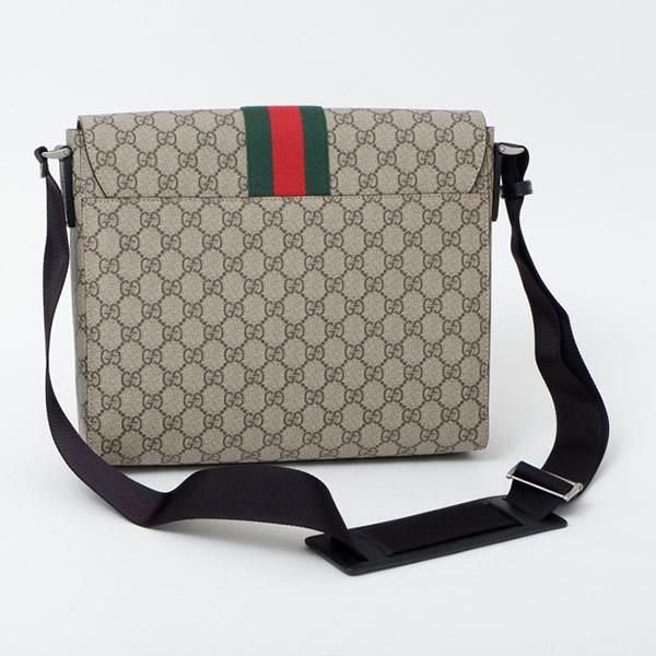 グッチ GUCCI GGスプリームキャンバス ショルダーバッグ メッセンジャー ベージュ×エボニー [メンズ] 475432 KHNGN 9692
