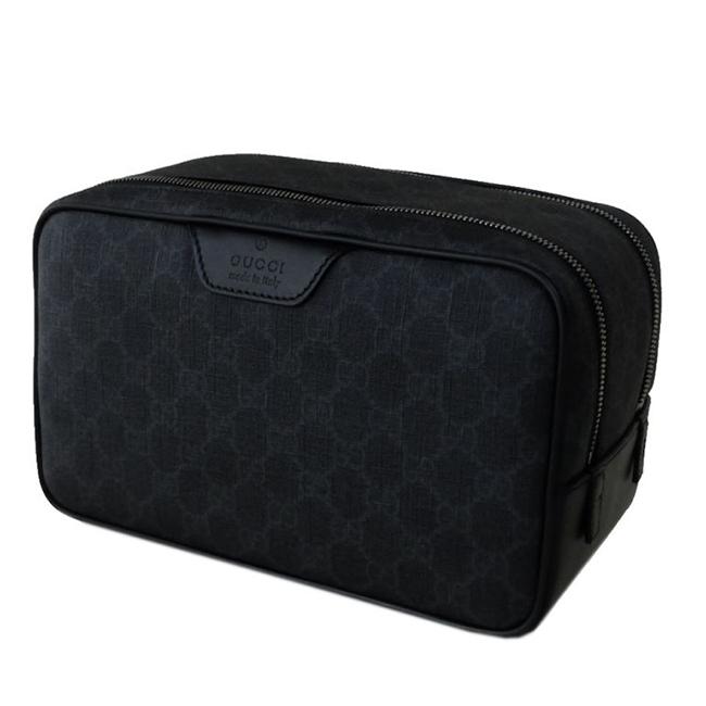 グッチ GUCCI  ポーチ キャンバス×レザー ブラック×グレー 368556-KGDHR-1078