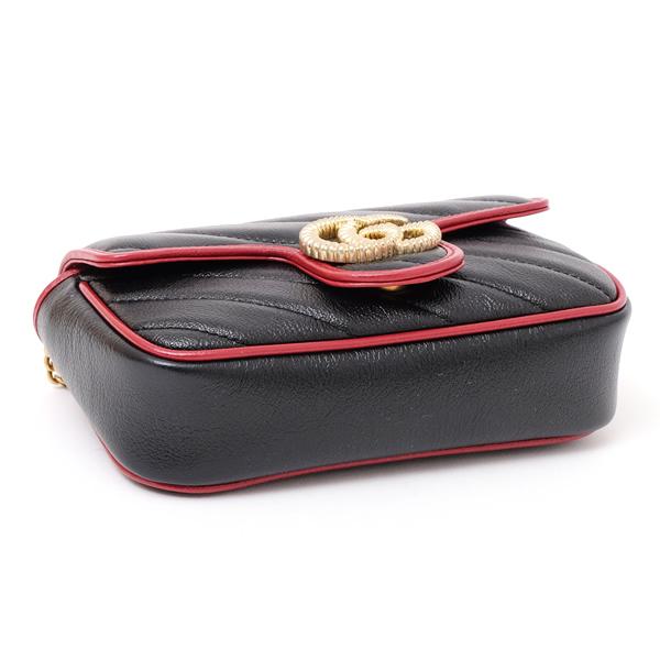 グッチ GUCCI GGマーモント キルティングレザー スーパーミニ ショルダーバッグ ブラック基調 [レディース] 574969 0OLFX 8277