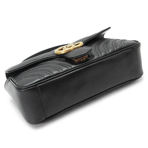 グッチ ショルダーバッグ  GUCCI ポシェット 2WAYバッグ ハンドバッグ GG MARMONT/GGマーモント キルティング レザー ブラック 443497 DTDIT 1000​