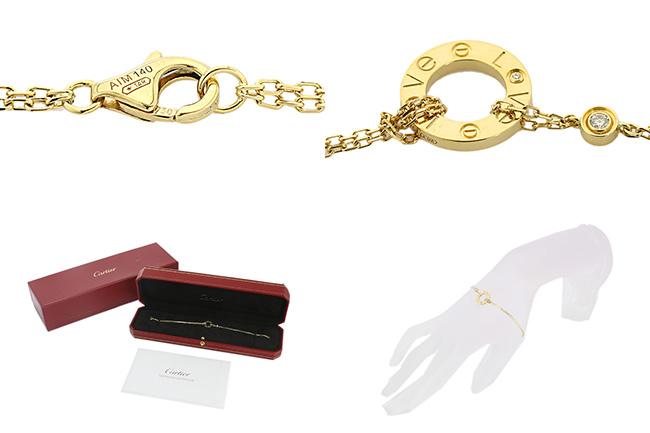 カルティエ ラブ サークル ダイヤ ブレスレット YG 18K  B6033198