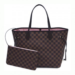 ルイヴィトン　バッグ　ダミエ・エベヌ　LV　トートバッグ　ポーチ付き　ネヴァーフルMM　ローズ・バレリーヌ　N41603