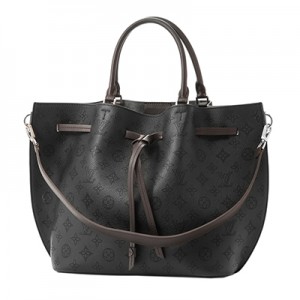 ルイヴィトン LOUISVUITTON ジロラッタ  バッグ マヒナ 黒 モノグラム パンチング バイカラー エレガント M54402​
