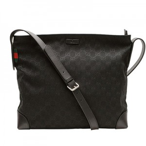 グッチ GUCCI 斜めがけショルダーバッグ メッセンジャーバッグ ス ブラック GGキャンバスxレザー 308930f4csn1060