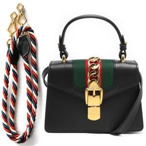 グッチ GUCCI ハンドバッグ/ショルダーバッグ シルヴィ/SYLVIE ブラック&グリーン&レッド  レディース 470270 D4ZAG 8015​