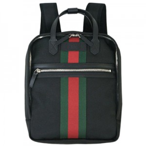 グッチ バッグ  GUCCI バックパック リュックサック パラナ ブラック ウェビング レッドxグリーン アウトレット 495558-1060​