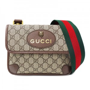 グッチ GUCCI GGスプリーム スモール メッセンジャーバッグ ショルダー シェリー ベージュ×エボニー 501050 9C2VT 8745