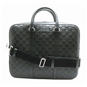 GUCCI シグネチャーブリーフケース  ブラック レザー シンプル レディース メンズ ユニセックス 435322 CWCBN 1000​
