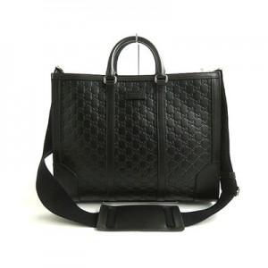 グッチ　GUCCI　シマレザー　2WAY　ハンドバッグ/ブリーフ/ショルダー ブラック 428043​