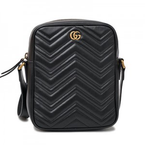 グッチ GUCCI GGマーモント キルティングレザー ショルダーバッグ ブラック [メンズ] 523365 DTDHT 1000