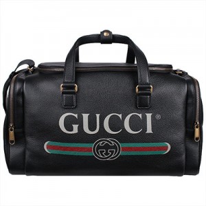 グッチ GUCCI ロゴ プリント レザー 2WAY ボストンバッグ トラベル ブラック [メンズ] 547838 0Y2AT 8163